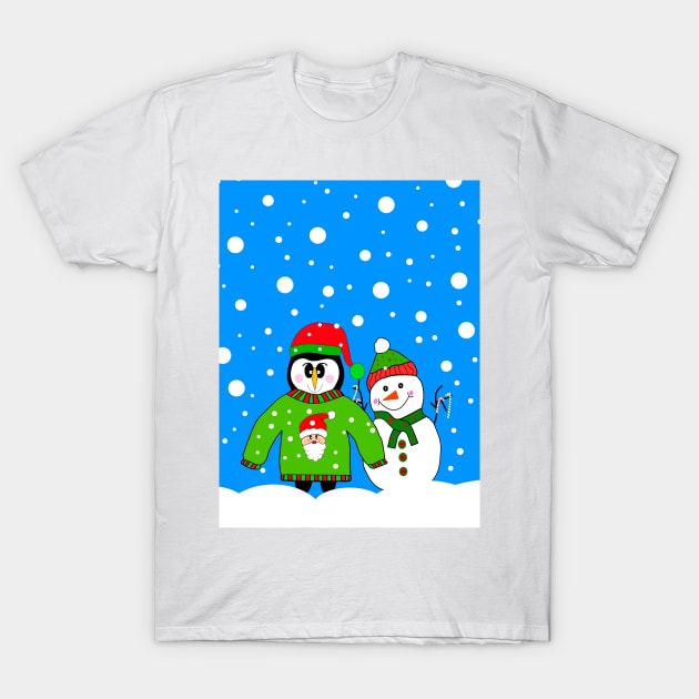 SNOW Day For A Penguin. T-Shirt by SartorisArt1